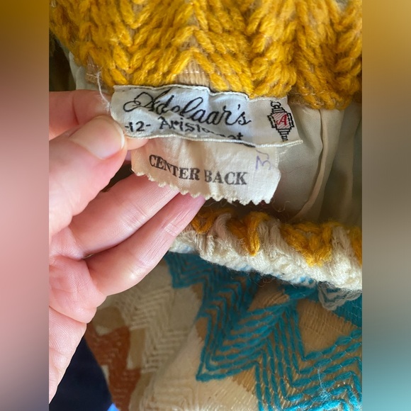 Vintage Chevron Wool Lined Colorful Maxi Skirt size Small - Picture 5 of 5